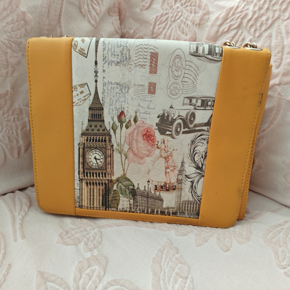 Orange and White Women's Bag